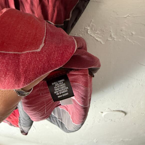 Express Y2K Colorblock Silk Blend Tunic Top 2 Deep V Empire Waist Retro Babydoll - Picture 5 of 8